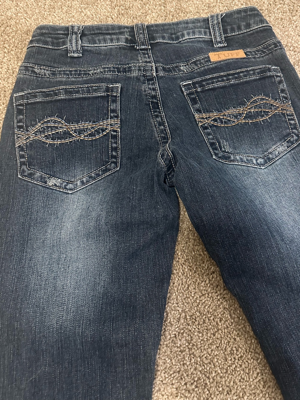 Cowgirl Tuff Black Denim Jeans with Faded Gray Details